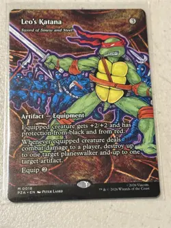 mtg full art Leo's Katana (Sword of Sinew and Steel) TMNT PZA series, unused - Image 1