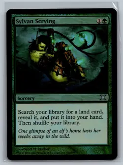 Magic The Gathering Tenth Edition Sylvan Scrying #302/383 Foil MTG TCG CCG 10th - Image 1