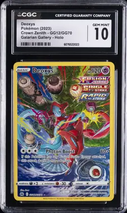 2023 POKEMON CROWN ZENITH GALARIAN GALLERY-HOLO DEOXYS CGC 10 GEM MINT - Image 1