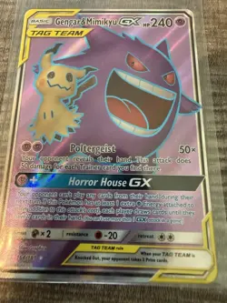 Gengar & Mimikyu GX TAG TEAM Full Art Holo 164/181 English 2019 240 HP - Image 5
