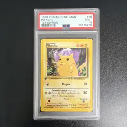1999 Pokemon GERMAN Pikachu 58 - 1st Edition - Mint PSA 9 - Image 1