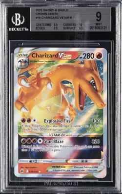 2023 POKEMON SWORD & SHIELD CROWN ZENITH #019 CHARIZARD VSTAR BGS 9 - Image 1
