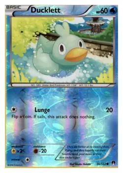 Ducklett 36/122 Common BREAKpoint Pokemon Reverse Holo Lightly Played - Image 1