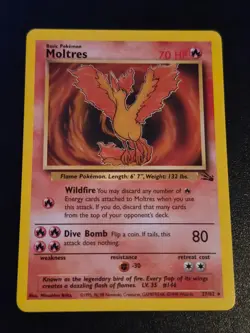 Moltres 27/62 Unlimited Rare Fossil Pokemon NM - Image 1