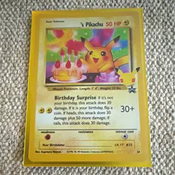 Pokemon TCG Birthday Pikachu Pokemon Promo #24 English 50HP Kagemaru Himeno 30+ - Image 1