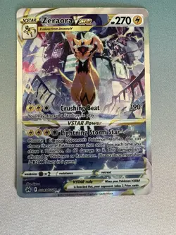 Pokemon TCG Zeraora VSTAR GG43/GG70 Crown Zenith Ultra Rare Full Art Holo DMG - Image 1
