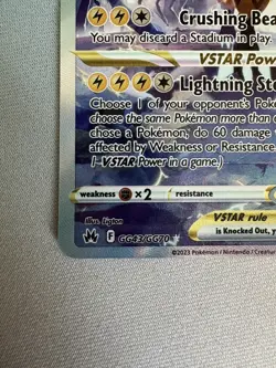 Pokemon TCG Zeraora VSTAR GG43/GG70 Crown Zenith Ultra Rare Full Art Holo DMG - Image 5