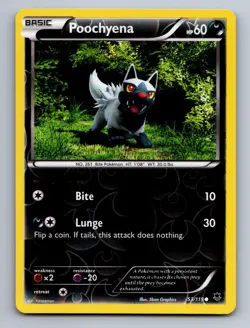 Poochyena 53/119 Common Phantom Forces Pokemon Near Mint Reverse Holo - Image 1