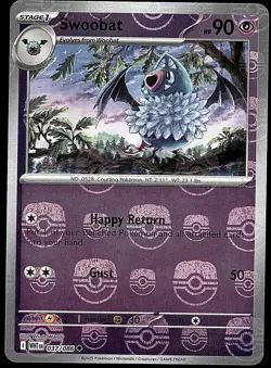 Swoobat (Master Ball Pattern) 037/086 Uncommon White Flare Pokemon Holo NM - Image 1