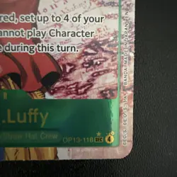 ONE PIECE Monkey D Luffy Alt Art SEC OP13-118 - Carrying on His Will Eng NM - Image 5
