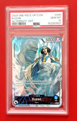 2025 KUZAN One Piece OP12-040 Leader Alt Art Legacy of the Master PSA 10 GEM MT - Image 2