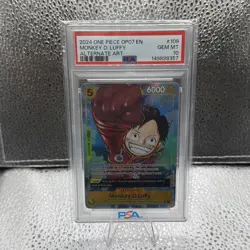 One Piece 2024 OP07 Monkey D Luffy Alternate Art #109 PSA 10 - Image 1
