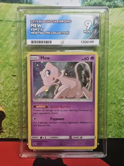 Mew SM215 ACE 9 MINT Pokemon Cards Holo Rare Promo Hidden Fates Pin Collection - Image 1