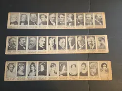 Lot Of 3 Uncut 1930 #W589 Presidents & Wives Strip Cards - Image 1