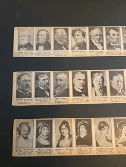 Lot Of 3 Uncut 1930 #W589 Presidents & Wives Strip Cards - Image 2