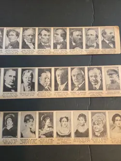 Lot Of 3 Uncut 1930 #W589 Presidents & Wives Strip Cards - Image 3