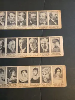 Lot Of 3 Uncut 1930 #W589 Presidents & Wives Strip Cards - Image 4