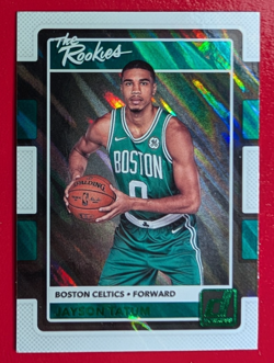 2017-18 PANINI DONRUSS JAYSON TATUM THE ROOKIES GREEN FLOOD #3 SSP POP 1 - Image 1
