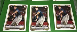 Lot Of 3 - 2026 Bowman Jacob Misiorowski #35 RC - Brewers - Image 1