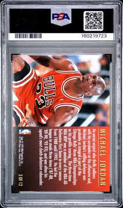 MICHAEL JORDAN 1995-96 FLEER TOTAL D INSERT CARD#3 PSA8!BULLS G GOAT HOF - Image 2