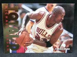 MICHAEL JORDAN 1995-96 FLEER TOTAL D INSERT CARD#3 PSA8!BULLS G GOAT HOF - Image 3