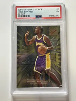 1996-97 Skybox Z-Force Kobe Bryant Zebut Rookie RC #3 SSP PSA 7 Lakers NM - Image 1