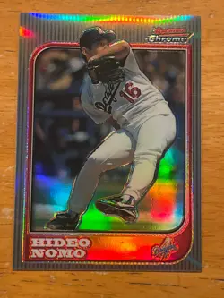 1997 Bowman Chrome Hideo Nomo Refractor Parallel 3 Los Angeles Dodgers - Image 1