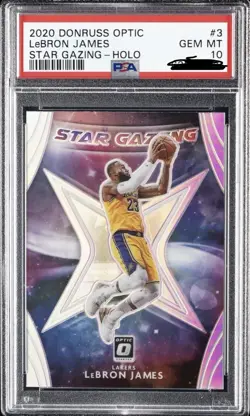 2020 PANINI DONRUSS OPTIC STAR GAZING HOLO #3 LEBRON JAMES PSA 10 - Image 1
