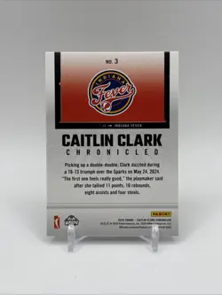 2025 Panini Caitlin Clark Chronicled Milestones Yellow Holo #3 - Image 2
