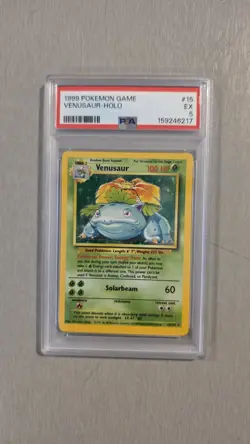 1999 POKEMON GAME VENUSAUR #15/102 BASE SET HOLO PSA 5 - Image 1