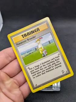 Pokemon Breeder Non-Holo Rare WOTC Pokemon Card 105/130 Base 2 Set NM - Image 2