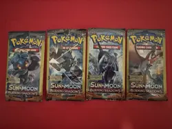 POKEMON Sun & Moon BURNING SHADOWS 3 Card Mini Booster Packs Complete Art Set - Image 1