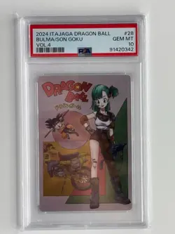 PSA 10 Bulma Son Goku #28 CR 2024 Itajaga Dragon Ball Vol.4 Japanese Card - Image 1