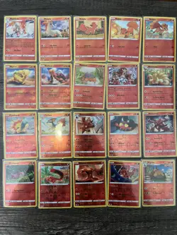 42 FIRE REVERSE HOLO Pokemon Card Lot - FIRE Type Only- NM - SLEEVED - SWSH - Image 2