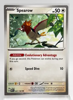 ERROR Square Cut Spearow 021/165 Pokemon Card 2023 Scarlet & Violet 151 - Image 1