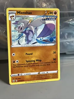 Mienshao 077/163 Rare Non Holo Battle Styles Pokemon TCG Card NM rapid strike - Image 2