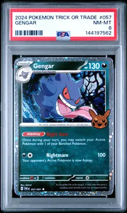 2024 POKEMON TRICK OR TRADE #057 GENGAR PSA 8 - Image 1