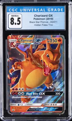2019 POKEMON BLACK STAR PROMOS - HIDDEN FATES TINS #SM211 CHARIZARD GX CGC 8.5 - Image 1