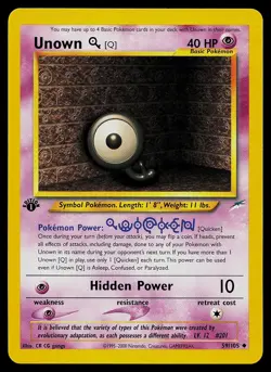 Pokemon Card - Unown [Q] Neo Destiny 59/105 1st Edition Uncommon - Image 1