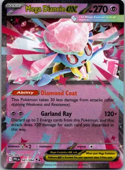 Mega Diancie ex 041/094 Double Rare Phantasmal Flames Pokemon Holo Near Mint - Image 1
