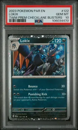 2023 Pokemon Lokix #122 PAR-EN Blister Card Cosmos Holo PSA 10 GEM 💎 POP 5! - Image 1