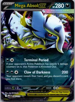 Mega Absol ex 086/132 Double Rare Mega Evolution Pokemon Holo Near Mint - Image 1