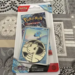 Pokemon TCG Stellar Crown Sealed Single Blister Pack With Horsea Promo. - Image 1