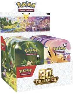 Pokemon 30th Anniversary Celebration Mini Tin Display PRESALE 9/16 - Image 1