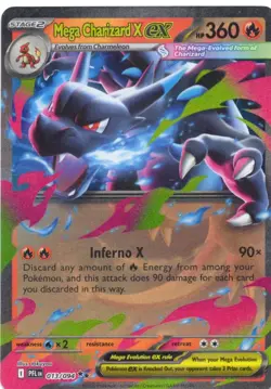 Mega Charizard X ex 013/094 Double Rare Phantasmal Flames Pokemon Holo Near Mint - Image 1