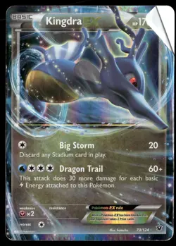 Kingdra EX 73/124 Holo EX Rare Fates Collide Pokemon DMG - Image 1