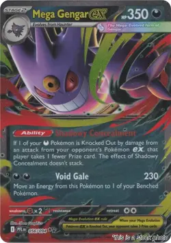 Mega Gengar ex Double Rare Holofoil NM [ME02: Phantasmal Flames - 056/094] - Image 1