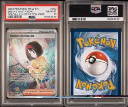 2023 POKEMON MEW EN-151 SPECIAL ILLUSTRATION RARE #203 ERIKA'S INVITATION PSA 10 - Image 3