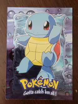 LP‼HOLO FOIL 1999 Topps Pokemon Movie Edition #E7 of 12 Squirtle Stage 1 BLUE - Image 1