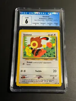 Pokemon Neo Discovery Common Sentret 63/75 CGC 6 EX/NM - Image 1